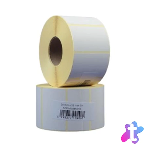 Etikett, thermo, BIZERBA mérlegcímke, 38x58 mm, 1240 etikett/tekercs, fehér