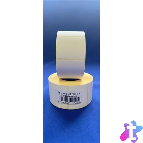 Etikett, thermo, 35x42 mm, 1000 etikett/tekercs, fehér