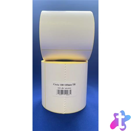 Etikett, thermo, 100x100 mm, 600 etikett/tekercs, fehér