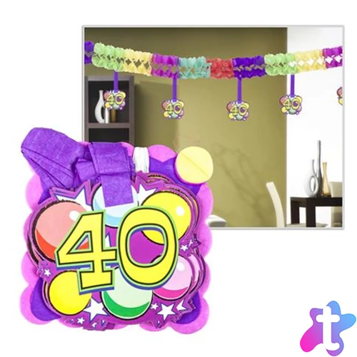 Girland, 400x12x12 cm, 40. születésnap