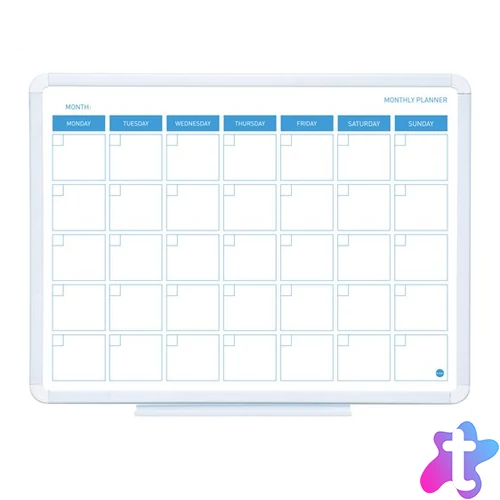 Havi tervezőtábla, mágneses, 45x60 cm