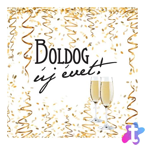 Szalvéta, 3 rétegű, 33 x 33 cm, "Boldog Új évet"