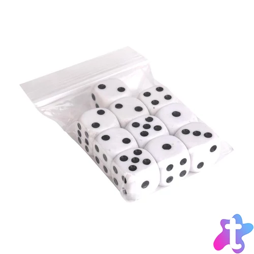 Dobókocka, műanyag, 10 darab
