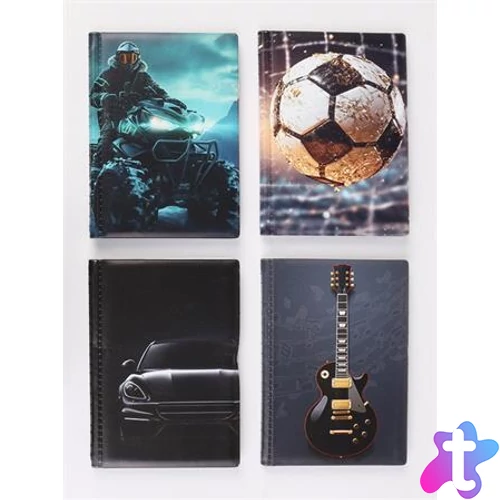 Igazolványtartó, álló, 10 betét lappal, mintás PVC, "Bővített személyi", fiú