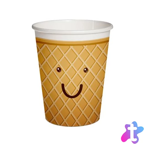 Pohár, papír, fagyi minta