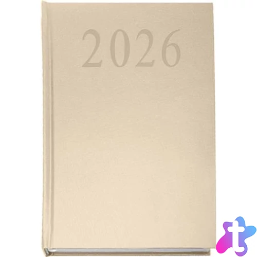 Naptár, tervező, A5, napi, 2027, bézs