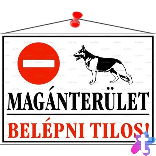 Információs tábla, 35x25 cm, "Magánterület, belépni tilos!"