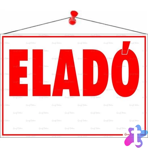 Információs tábla, 50x35 cm, "Eladó"