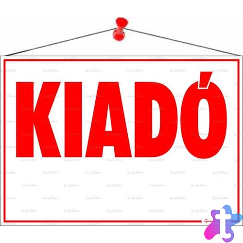 Információs tábla, 50x35 cm, "Kiadó"