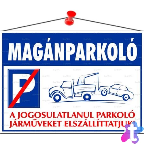 Információs tábla, 35x25 cm, "Magánparkoló"