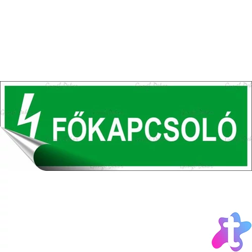 Információs matrica, 14x5 cm, "Főkapcsoló"