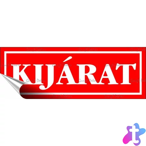 Információs matrica, 14x5 cm, "Kijárat", piros