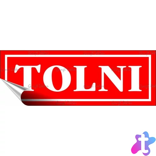 Információs matrica, 14x5 cm, "Tolni", piros