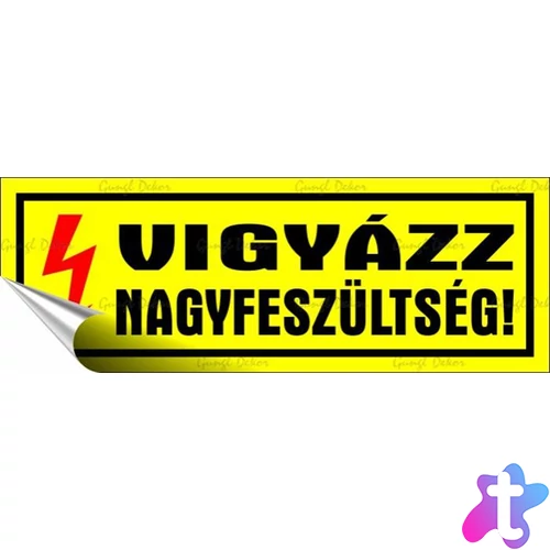 Információs matrica, 14x5 cm, "Vigyázz nagyfeszültség!"
