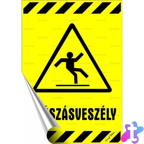 Információs matrica, 25x17,5 cm, "Csúszásveszély"