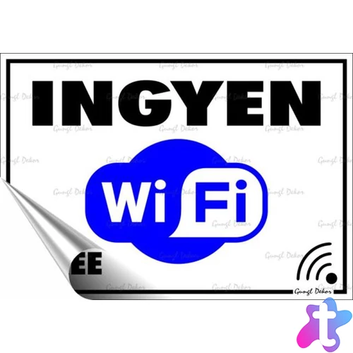Információs matrica, 11,6x16,6 cm, "Ingyen Wifi"