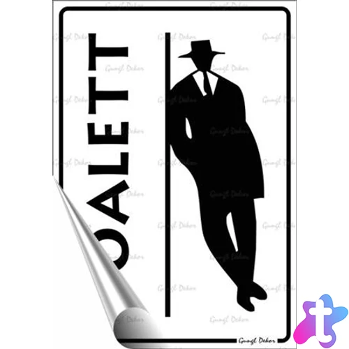 Információs matrica, 11,6x16,6 cm, "Férfi toalett"