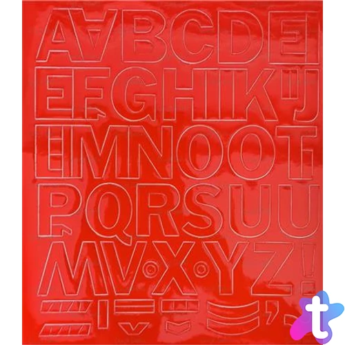 Öntapadós matrica, 3 cm-es, betűlap, piros