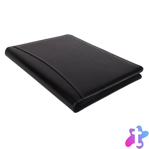 Konferencia mappa, A4, műbőr, számológéppel, fekete