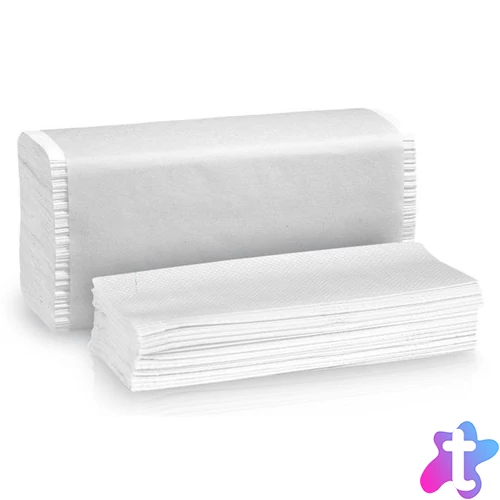 Kéztörlő, V hajtogatott, 2 rétegű, 150 lap, ”Zig-Zag”, hófehér