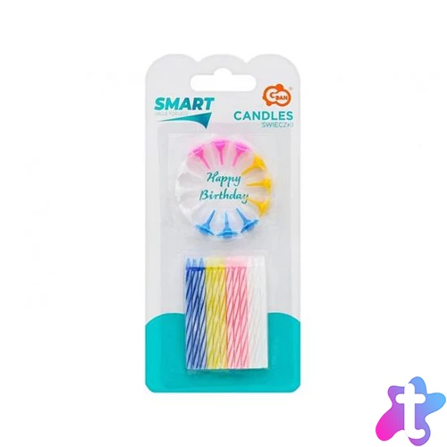Gyertya, születésnapi, 24+12 db tartó