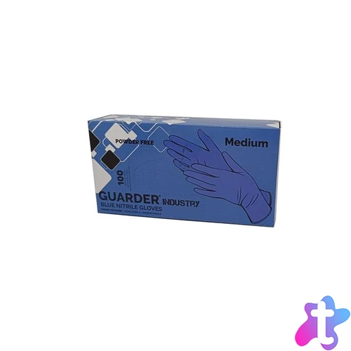 Védőkesztyű, egyszer használatos, nitril, XL méret, 100 db, púder nélküli, kék