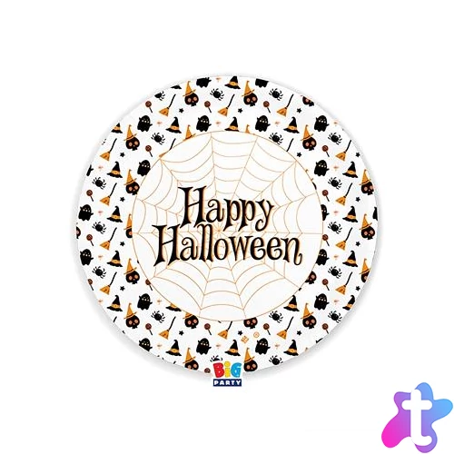 Tányér, papír, 22 cm, "Halloween"