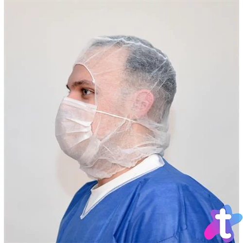 Kámzsa, szájmaszkkal, 2 rétegű, fehér