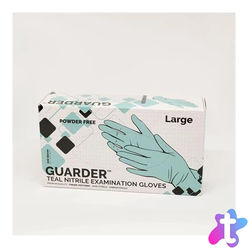 Védőkesztyű, egyszer használatos, nitril, 3,4g, S méret, 100 db, púder nélküli, kékeszöld