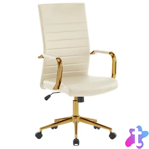 Irodai forgószék, textilbőr borítás, krómozott arany lábkereszt, "Golden 6", bézs