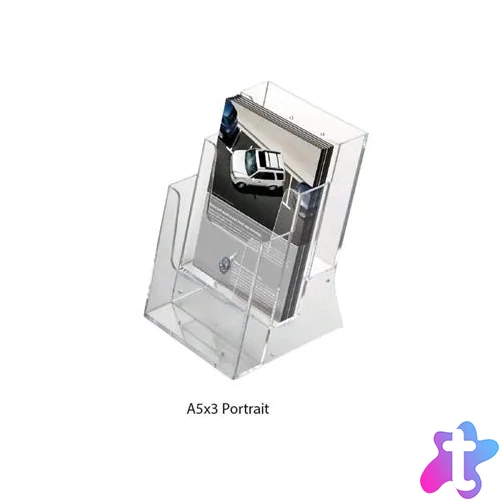 Prospektustartó, asztali/fali, 3 rekeszes, A5