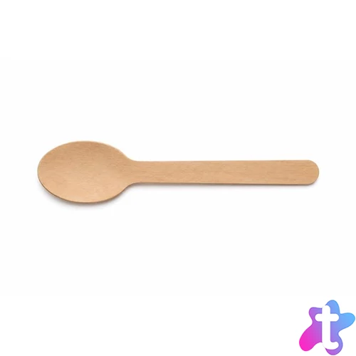 Evőkanál, fa, egyszer használatos, 16 cm, 100 db