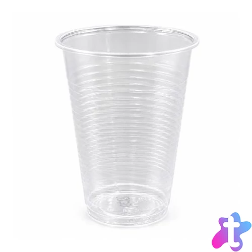 Műanyag pohár, 2 dl, 100 db, átlátszó
