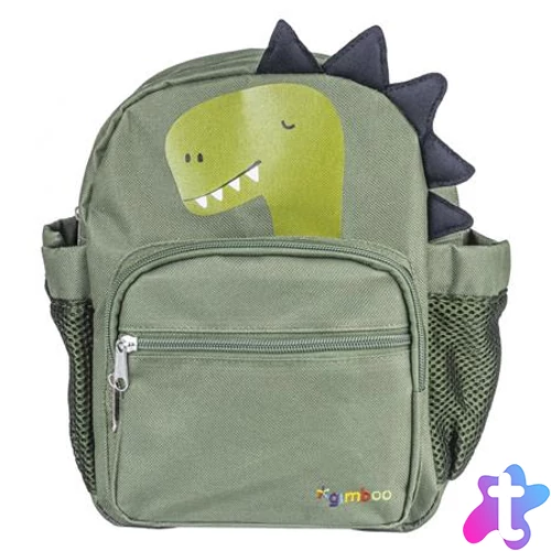 Hátizsák, ovis, 3 rekeszes, "Gimboo", dinoszaurusz, zöld