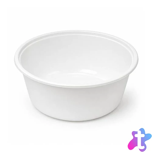Műanyag leveses tányér, tetőzhető, 750 ml, 50 db, fehér