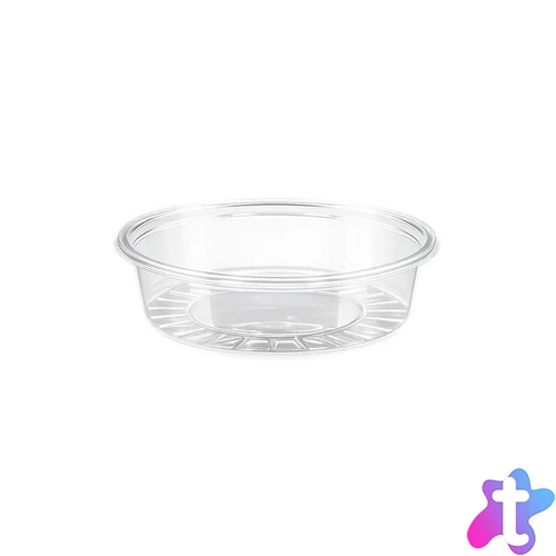 Műanyag öntetes tál, 50 ml, 75 mm átmérő, 100 db, víztiszta
