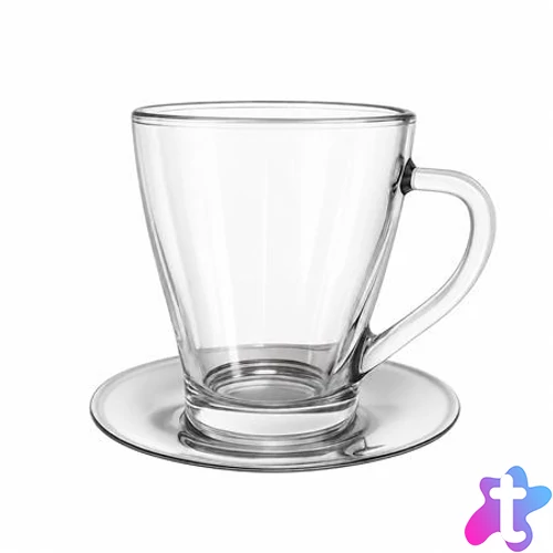 Üvegbögre, inox alj, 25 cl "TeaTime"