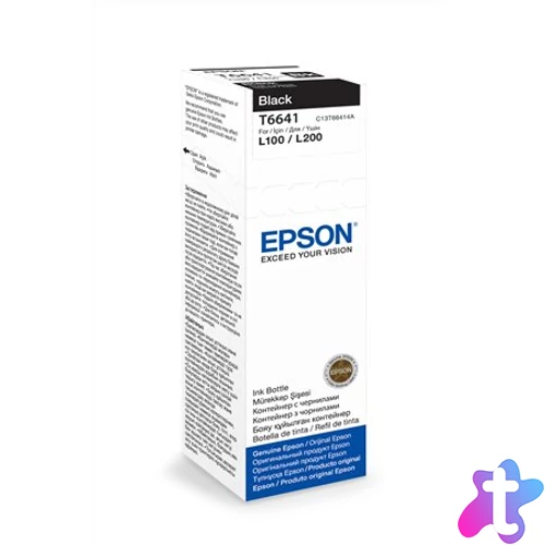 T66414A10 Tinta L100, 200mfp nyomtatókhoz, EPSON, fekete, 70ml