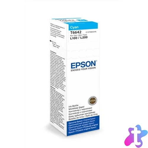 T66424A10 Tinta L100, 200mfp nyomtatókhoz, EPSON, cián, 70ml
