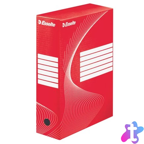 Archiválódoboz, A4, 100 mm, karton, ESSELTE "Boxycolor", piros