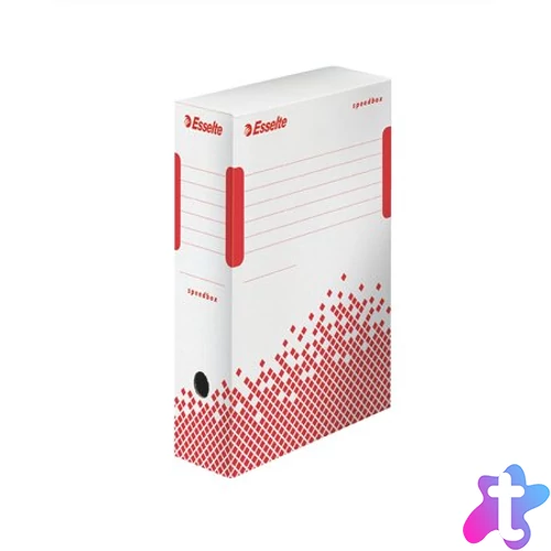 Archiválódoboz, A4, 100 mm, újrahasznosított karton, ESSELTE "Speedbox", fehér