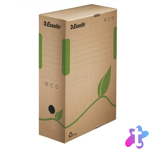 Archiválódoboz, A4, 100 mm, újrahasznosított karton, ESSELTE "Eco", barna