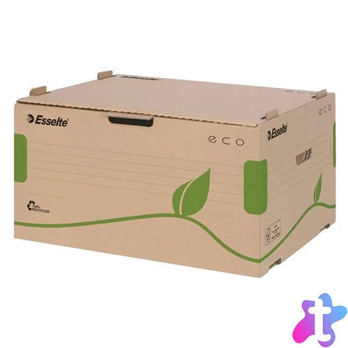 Archiválókonténer, újrahasznosított karton, előre nyíló, ESSELTE "Eco", barna