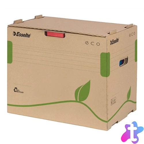 Archiválókonténer, újrahasznosított karton, iratrendezőnek, ESSELTE "Eco", barna