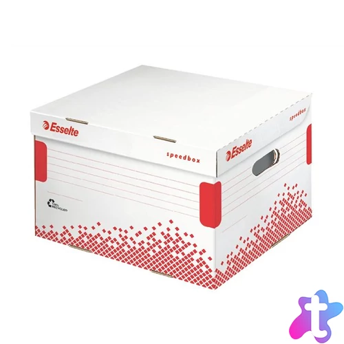 Archiválókonténer, M méret, újrahasznosított karton, ESSELTE "Speedbox", fehér