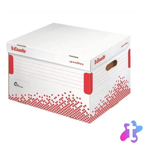 Archiválókonténer, újrahasznosított karton, felfelé nyíló, ESSELTE "Speedbox", fehér