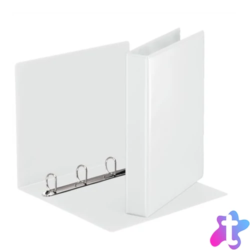 Gyűrűs könyv, panorámás, 4 gyűrű, D alakú, 50 mm, A4, PP, ESSELTE, fehér