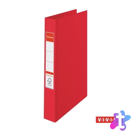 Gyűrűs könyv, 4 gyűrű, 42 mm, A4, PP, ESSELTE "Standard", Vivida piros