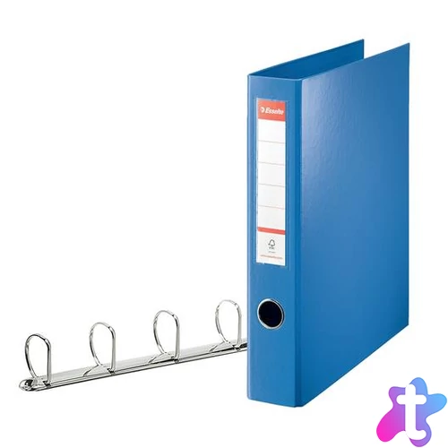 Gyűrűs könyv, 4 gyűrű, D alakú, 60 mm, A4 maxi, PP, ESSELTE "Jumbo Vivida", kék