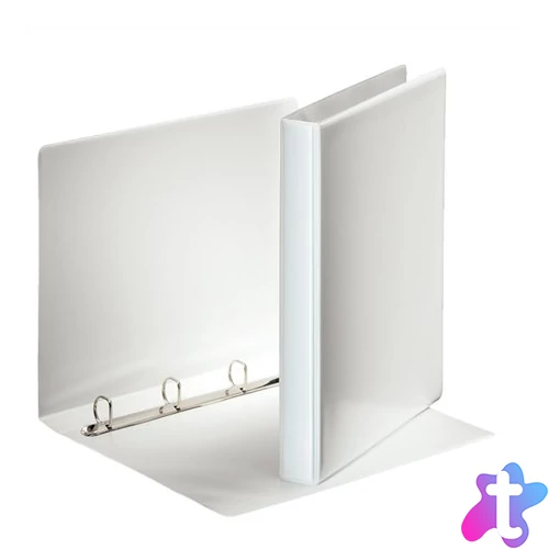 Gyűrűs könyv, panorámás, 4 gyűrű, D alakú, 35 mm, A4, PP, ESSELTE, fehér